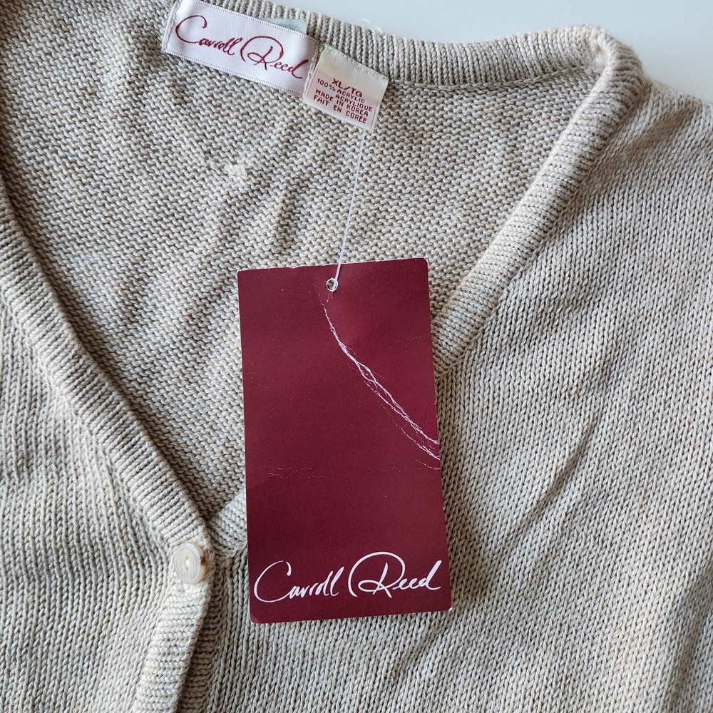 NEW Sweater Vest Womens XL Beige Embroidered Leaf Autumn Cottagecore Fall Indie - Picture 9 of 15